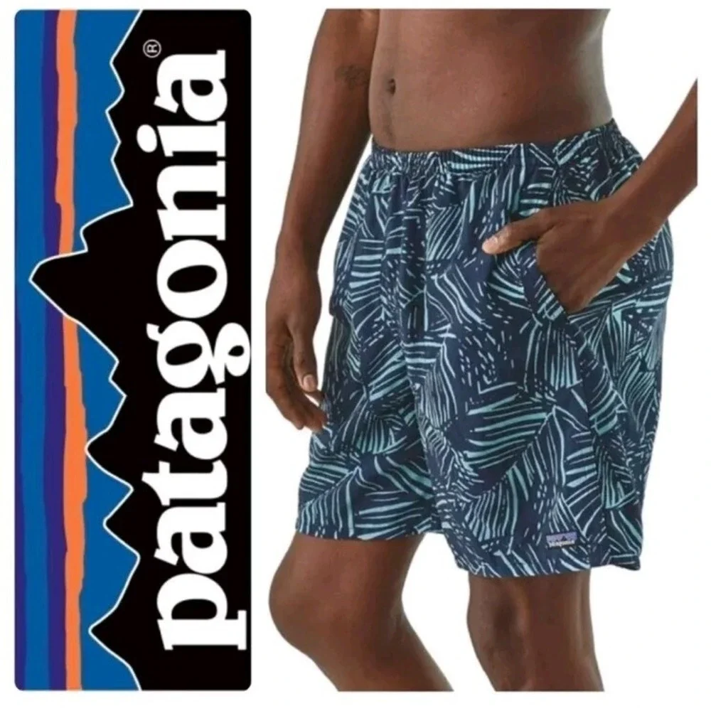 Patagonia S NEW! Men's Baggies In Rain Fern Dam Blue Swim Trunks
